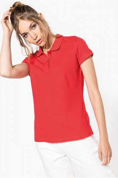 Polo piqué manches courtes femme