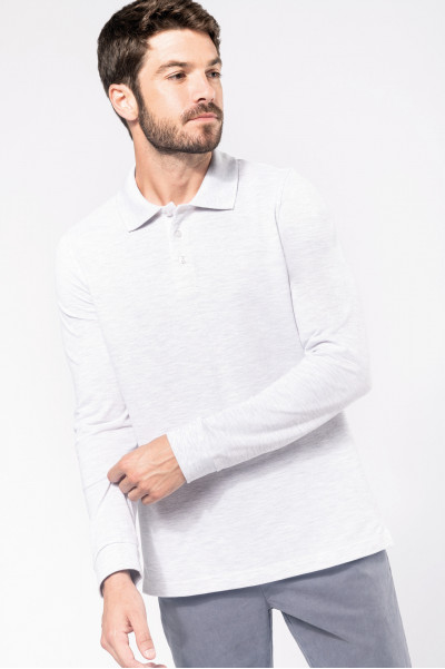 Polo piqué manches longues homme