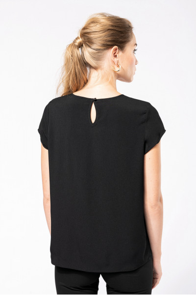 Blouse crêpe manches courtes femme