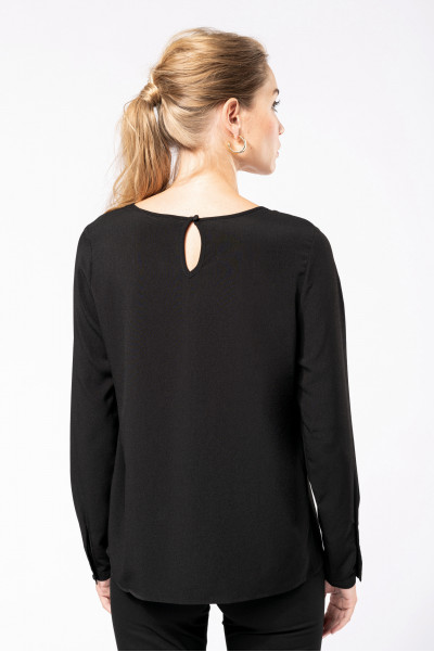 Blouse crêpe manches longues