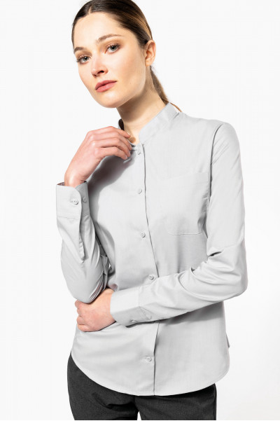 Chemise col mao manches longues Femme