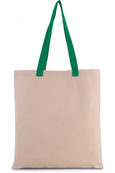 Sac shopping en toile avec poignées contrastées