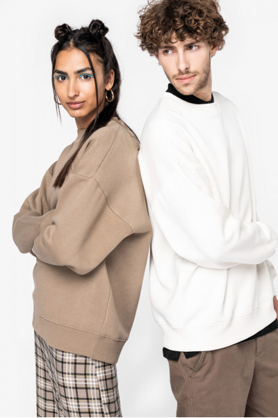 Sweat-shirt écoresponsable à col rond oversize unisexe