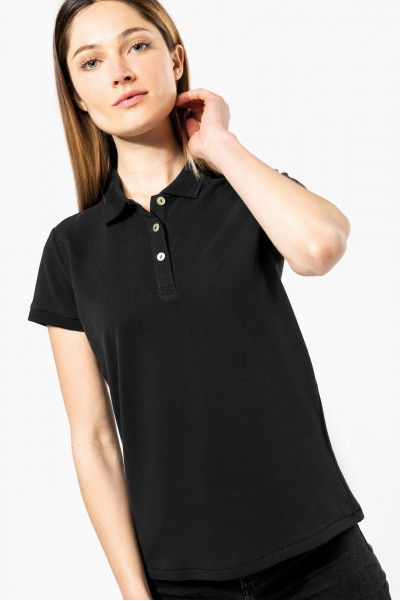 Polo Supima® manches courtes femme
