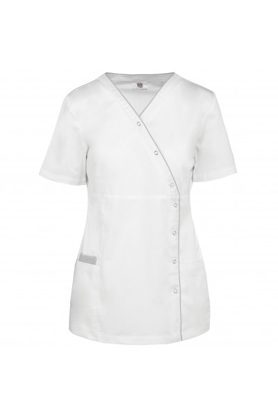 Blouse médicale polycoton ajustée Blanc Femme
